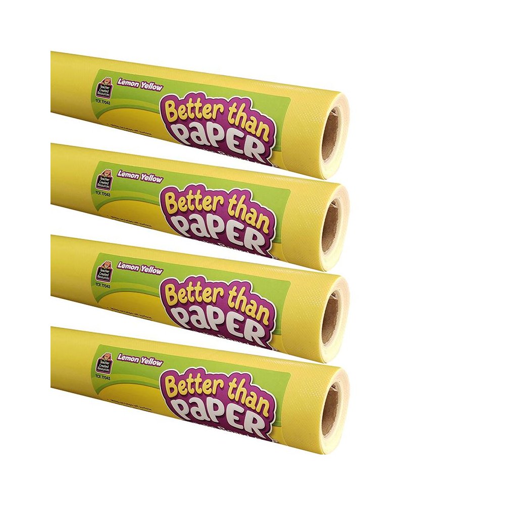 Better Than Paper Bulletin Board Roll, 4' x 12', Lemon Yellow, Pack of 4. Picture 2