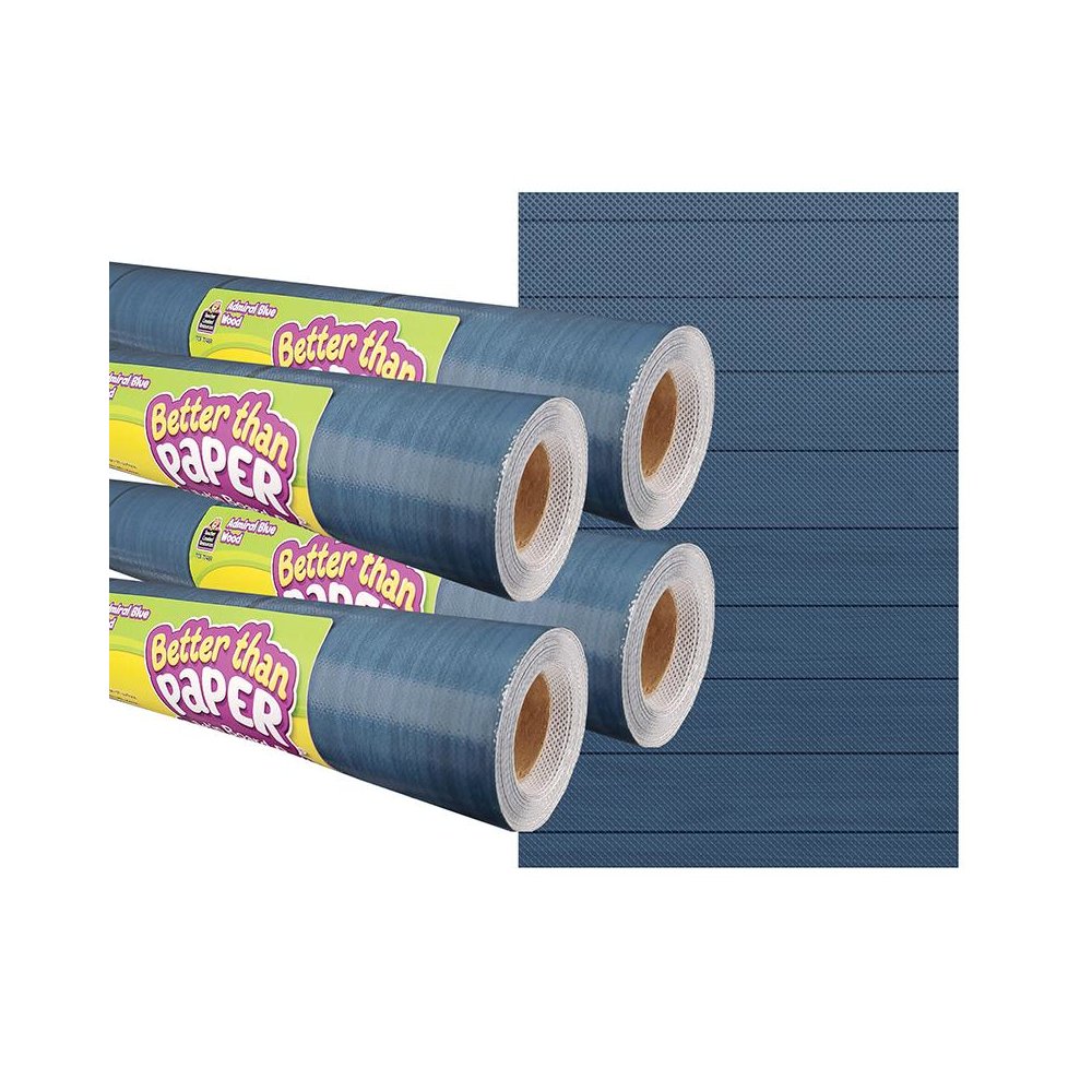Admiral Blue Wood Better Than Paper Bulletin Board Roll, 4' x 12', Pack of 4. Picture 2