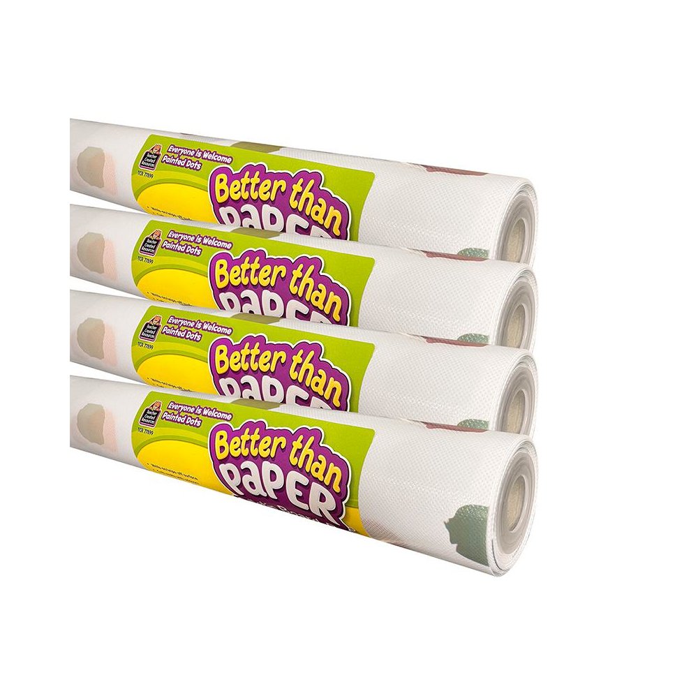 Better Than Paper Bulletin Board Roll, Everyone is Welcome Painted Dots, 4-Pack. Picture 2