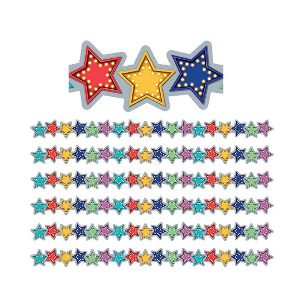 Marquee Stars Die-Cut Border Trim, 35 Feet Per Pack, 6 Packs. Picture 2