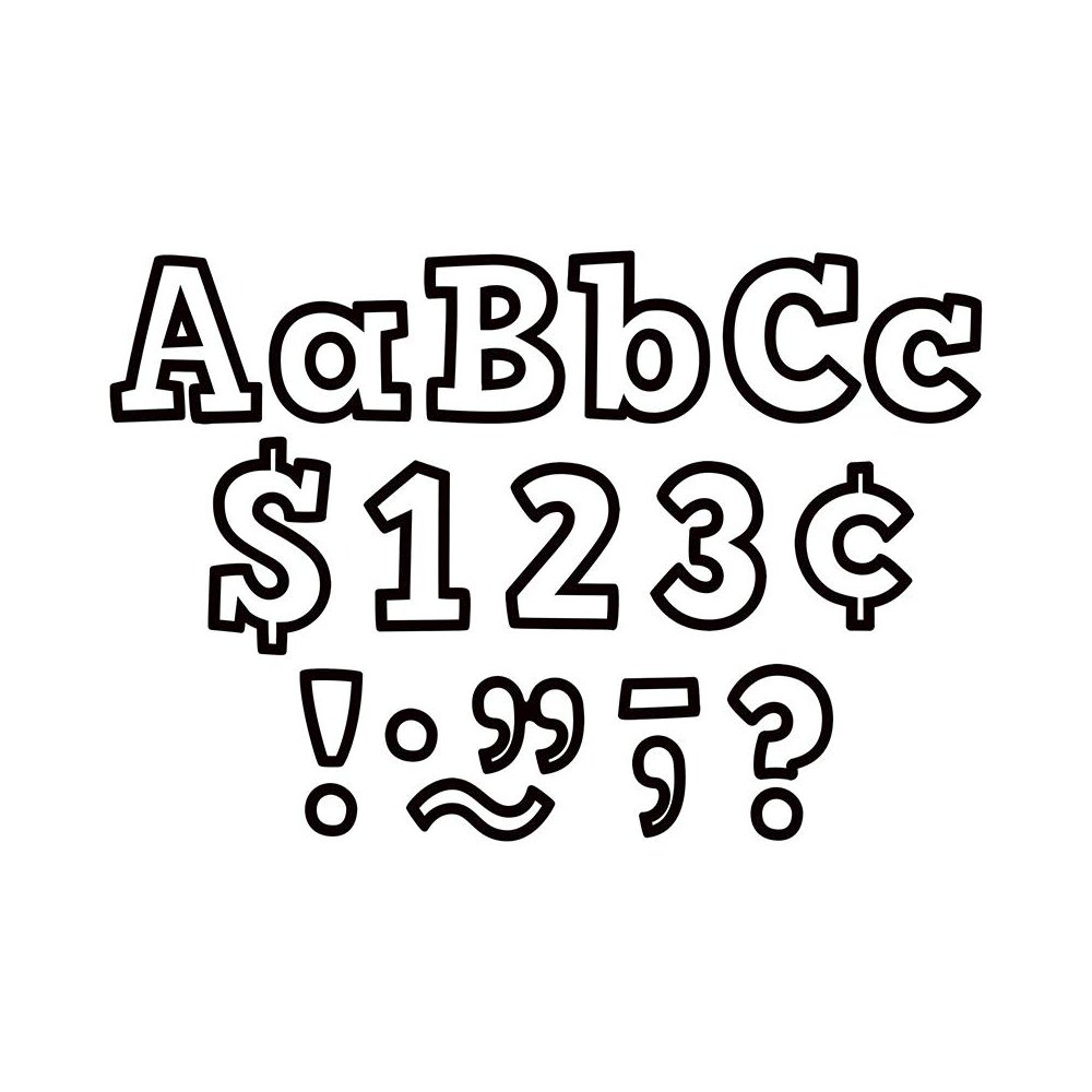 Black & White Bold Block 4" Letters Combo Pack, 230 Per Pack, 2 Packs. Picture 2