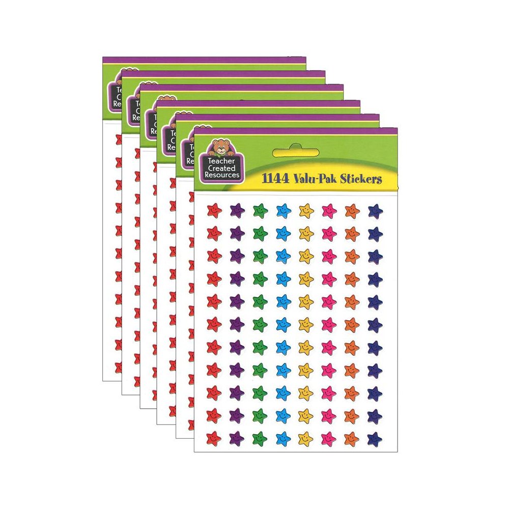 Mini Smiley Stars Valu-Pak Stickers, 1144 Per Pack, 6 Packs. Picture 2