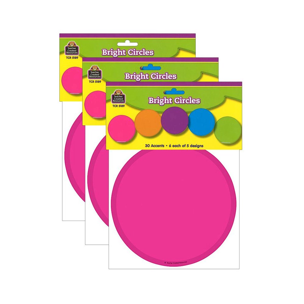 Bright Circles Accents, 30 Per Pack, 3 Packs. Picture 2