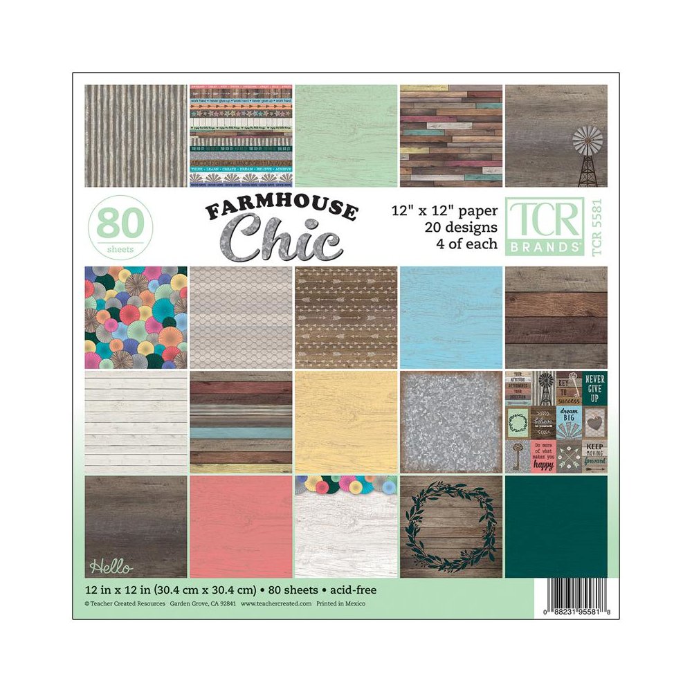 Farmhouse Chic Project Paper, 12" x 12", 80 Sheets. Picture 2