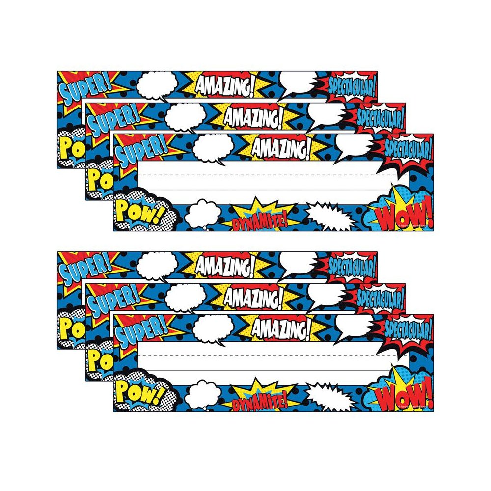 Superhero Flat Name Plates, 36 Per Pack, 6 Packs. Picture 2