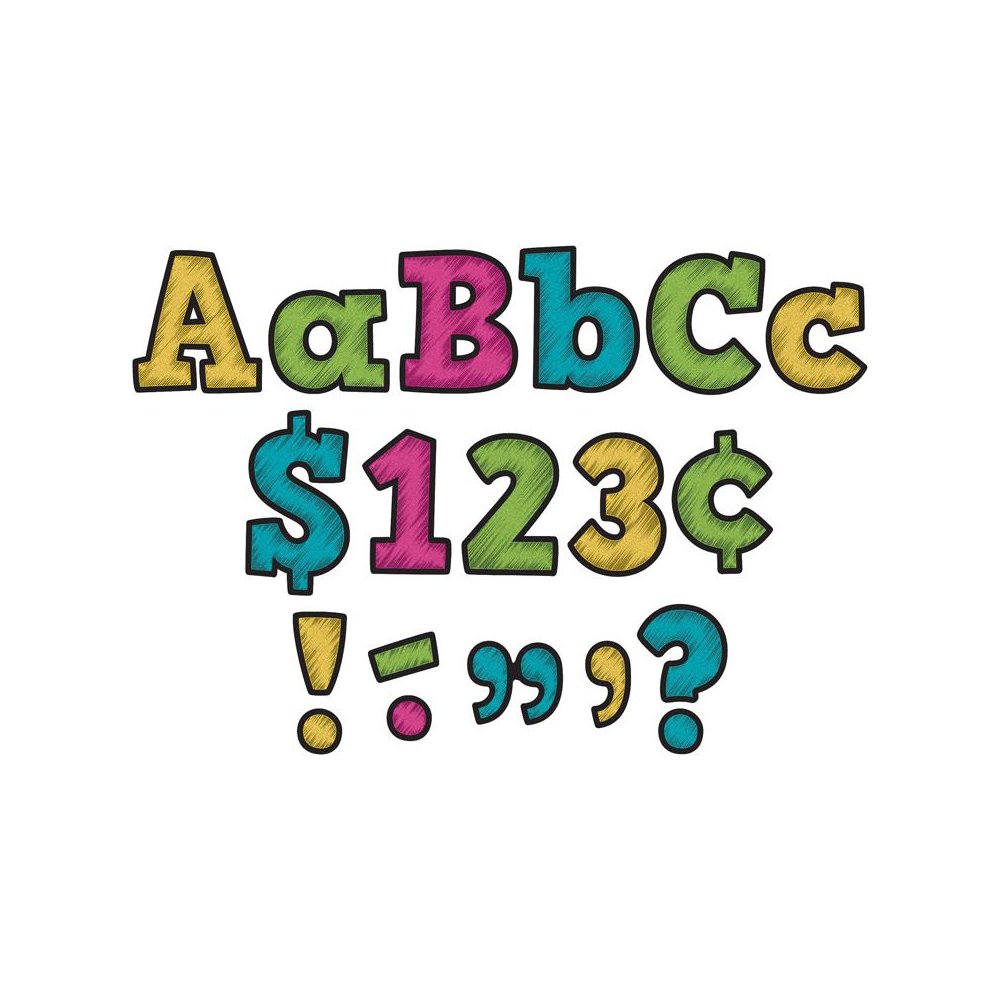 Chalkboard Brights Bold Block 4" Letters Pack, 230 Pieces Per Pack, 3 Packs. Picture 2
