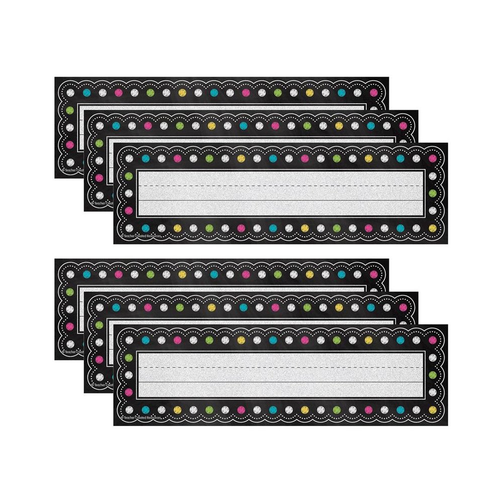 Chalkboard Brights Flat Name Plates, 36 Per Pack, 6 Packs. Picture 2