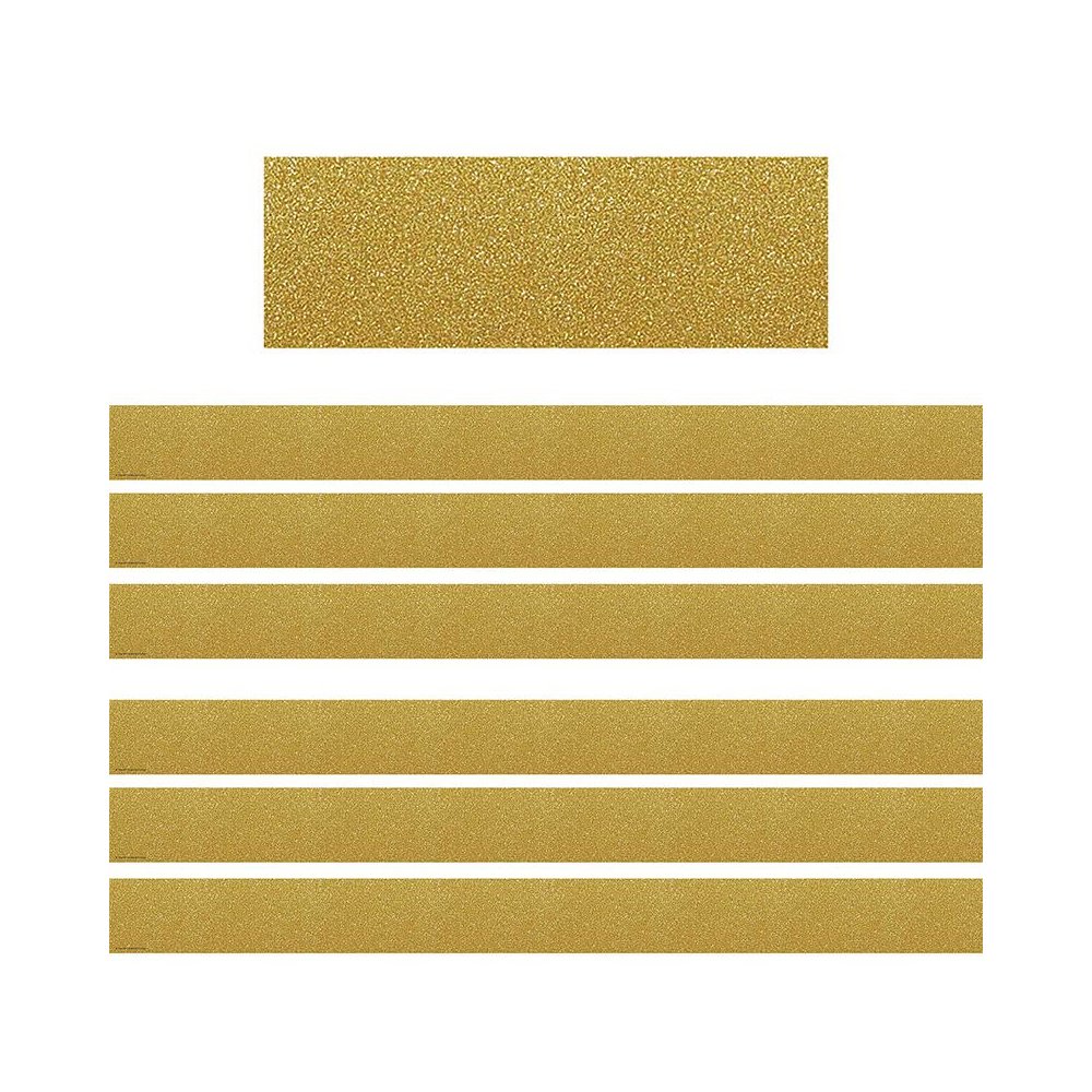 Confetti Gold Straight Border Trim, 35 Feet Per Pack, 6 Packs. Picture 2