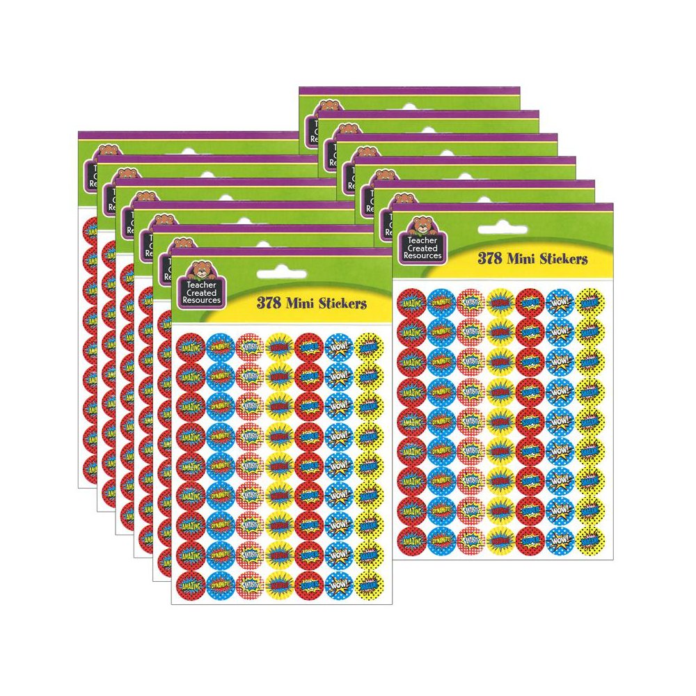 Superhero Mini Stickers, 0.5", 378 Per Pack, 12 Packs. Picture 2