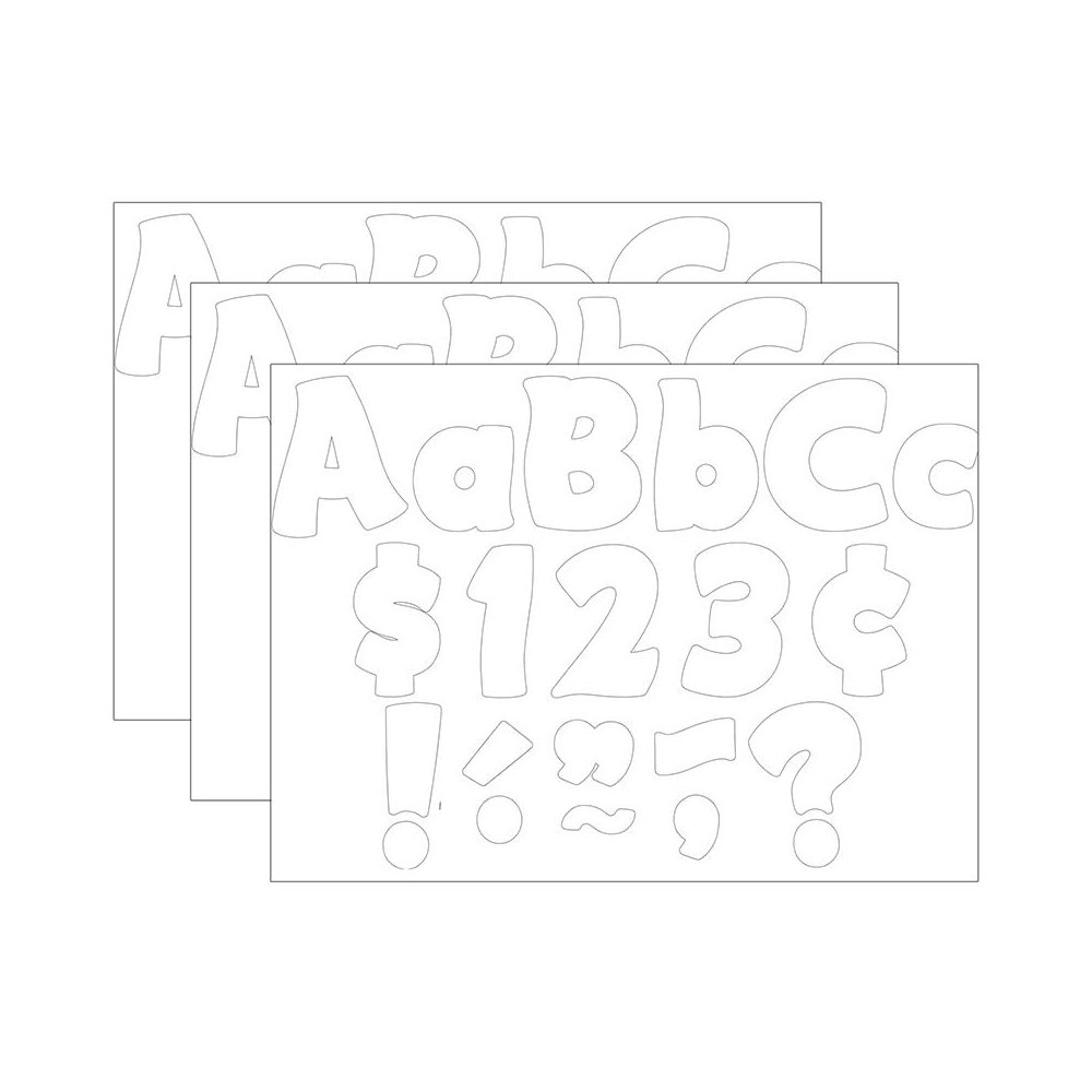 White Funtastic 4" Letters Combo Pack, 208 Per Pack, 3 Packs. Picture 2