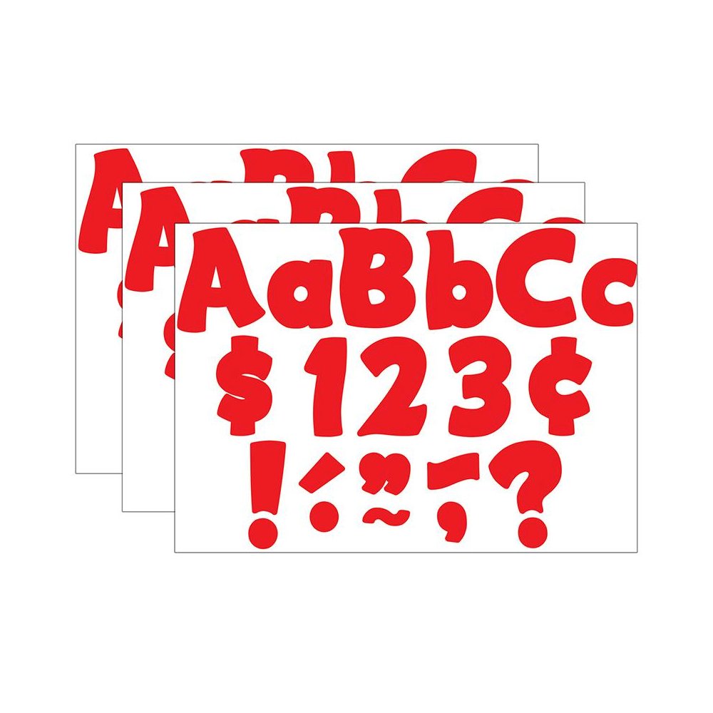 Red Funtastic 4" Letters Combo Pack, 208 Per Pack, 3 Packs. Picture 2