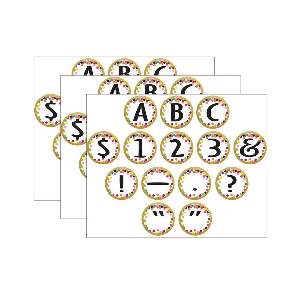 Confetti Circle Letters, 216 Characters Per Pack, 3 Packs. Picture 2