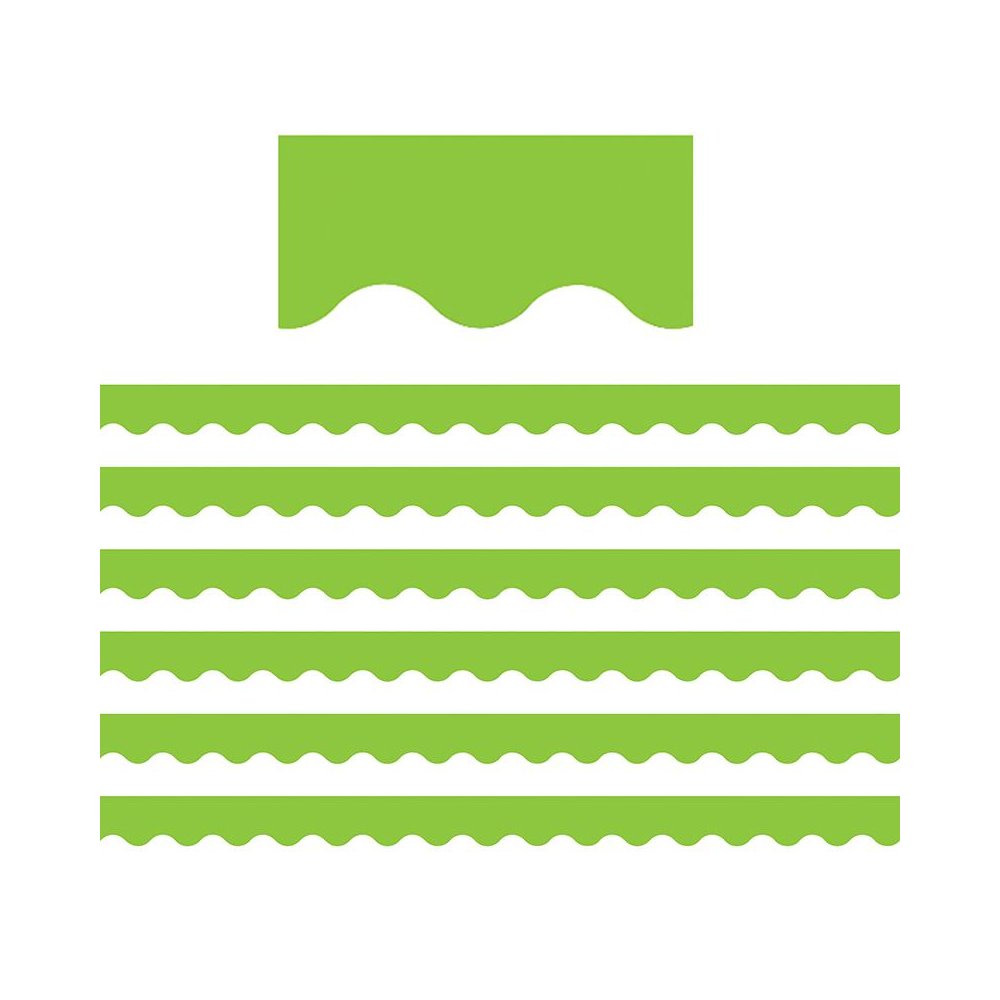 Lime Scalloped Border Trim, 35 Feet Per Pack, 6 Packs. Picture 2