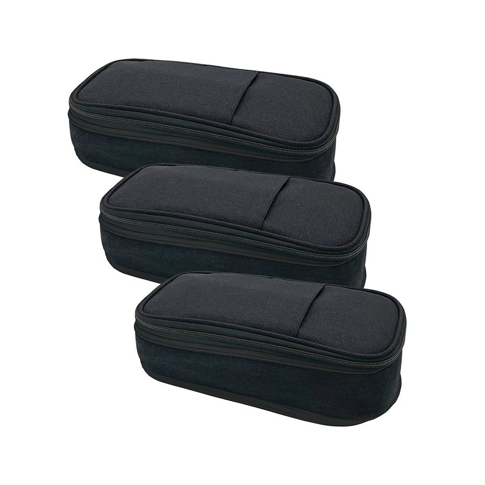 Black Pencil Case, Pack of 3. Picture 2