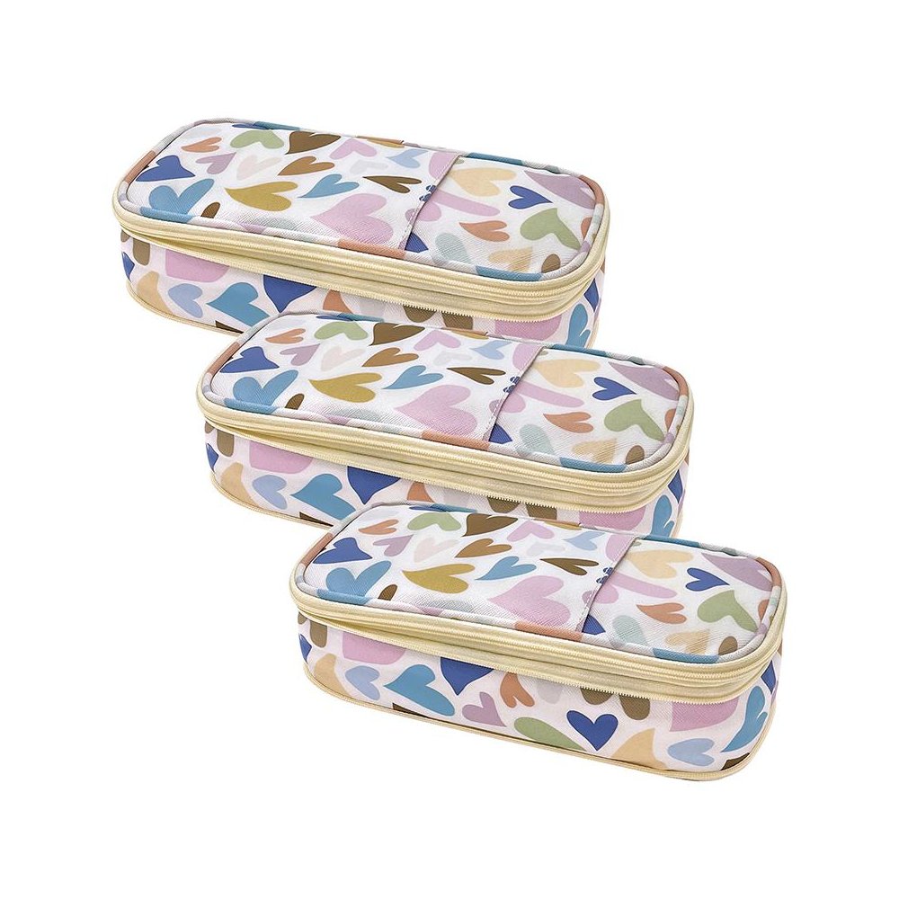Hearts Pencil Case, Pack of 3. Picture 2