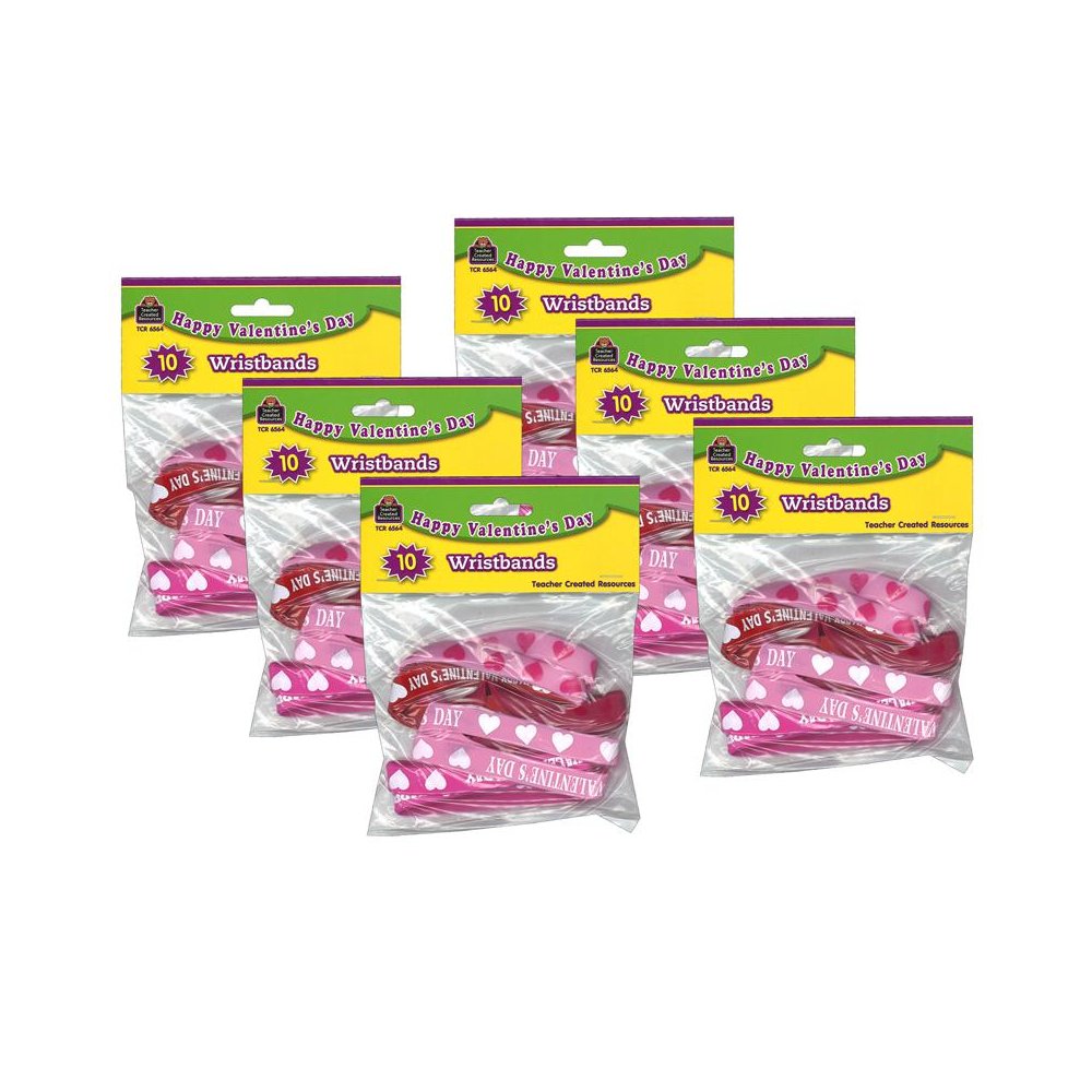 Happy Valentine's Day Wristbands, 10 Per Pack, 6 Packs. Picture 2