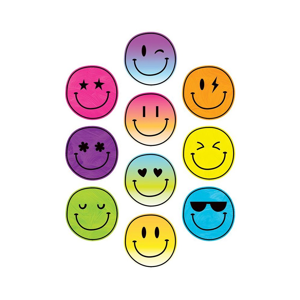 Brights 4Ever Smiley Faces Accents, 30 Per Pack, 3 Packs. Picture 2