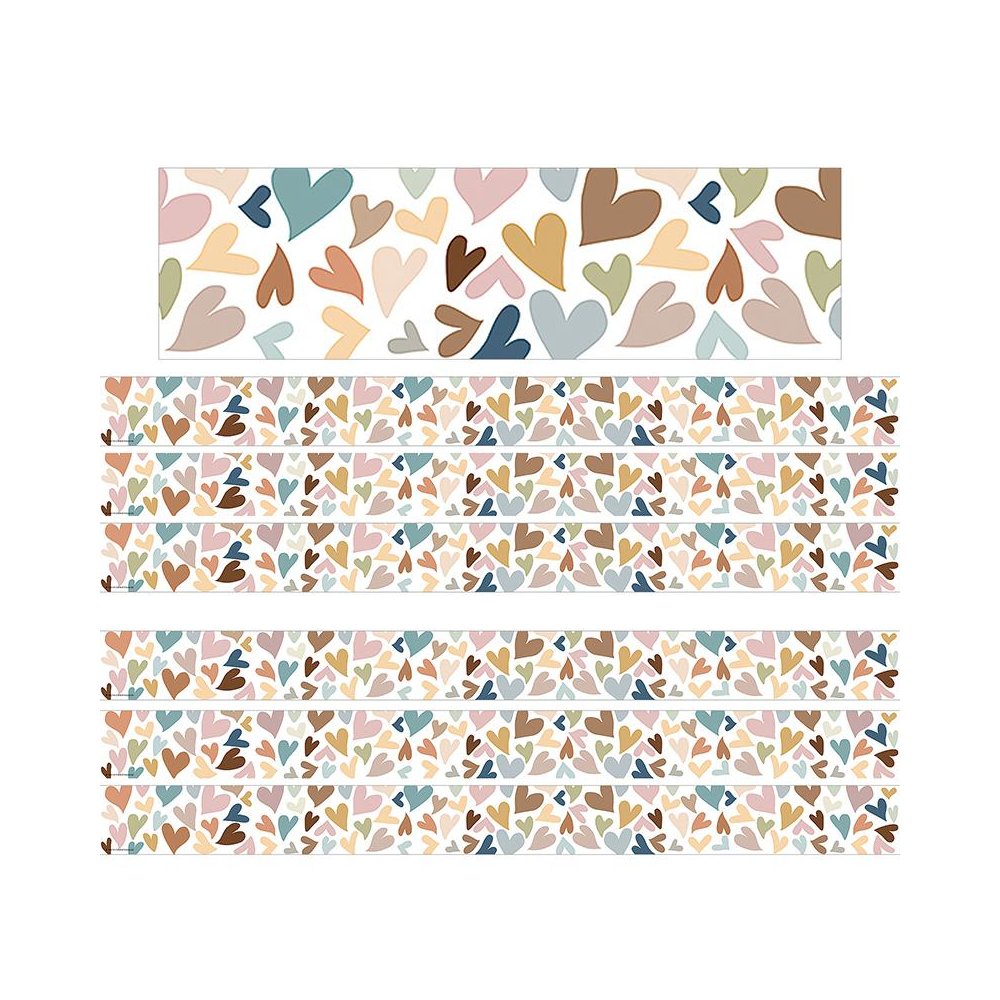 Everyone is Welcome Hearts Straight Border Trim, 35 Feet Per Pack, 6 Packs. Picture 2