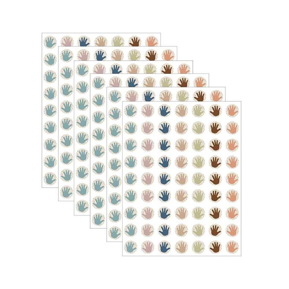 Everyone is Welcome Helping Hands Mini Stickers, 378 Per Pack, 6 Packs. Picture 2