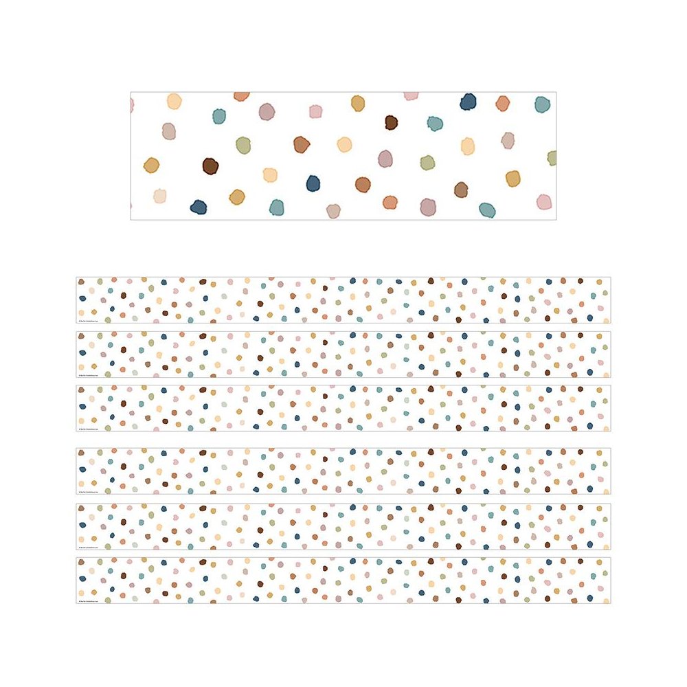 Everyone is Welcome Painted Dots Straight Border Trim, 35 Feet Per Pack, 6 Packs. Picture 2