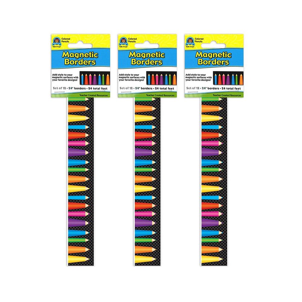 Magnetic Borders, Colored Pencils, 24 Feet Per Pack, 3 Packs. Picture 2