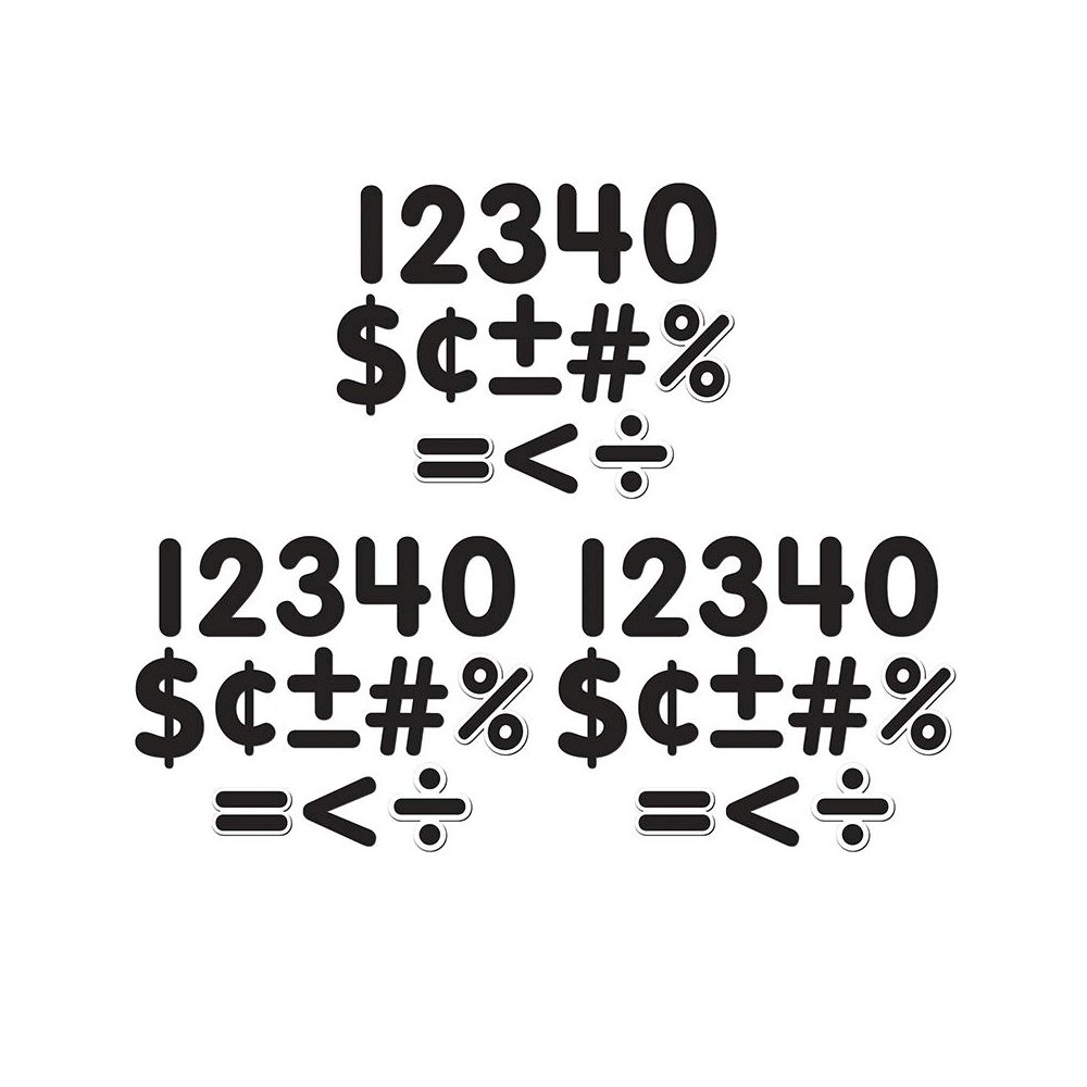 Black Classic 2-1/2" Magnetic Numbers, 65 Pieces Per Pack, 3 Packs. Picture 2