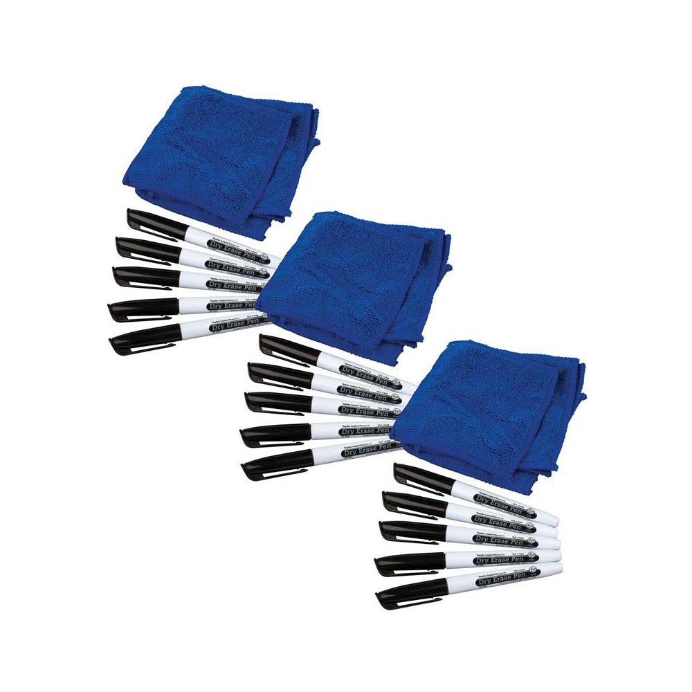 Dry Erase Pens & Microfiber Towels, 5 Sets Per Pack, 3 Packs. Picture 2