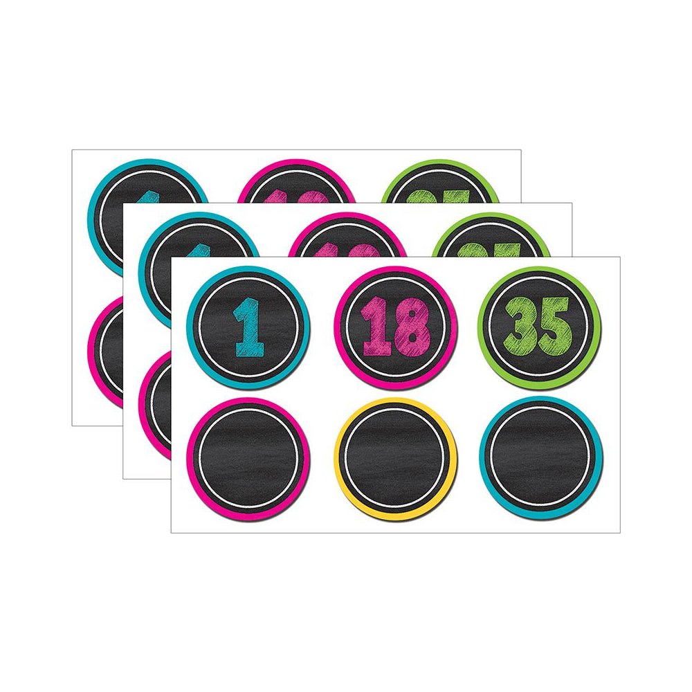 Chalkboard Brights Numbers Magnetic Accents, 42 Pieces Per Pack, 3 Packs. Picture 2