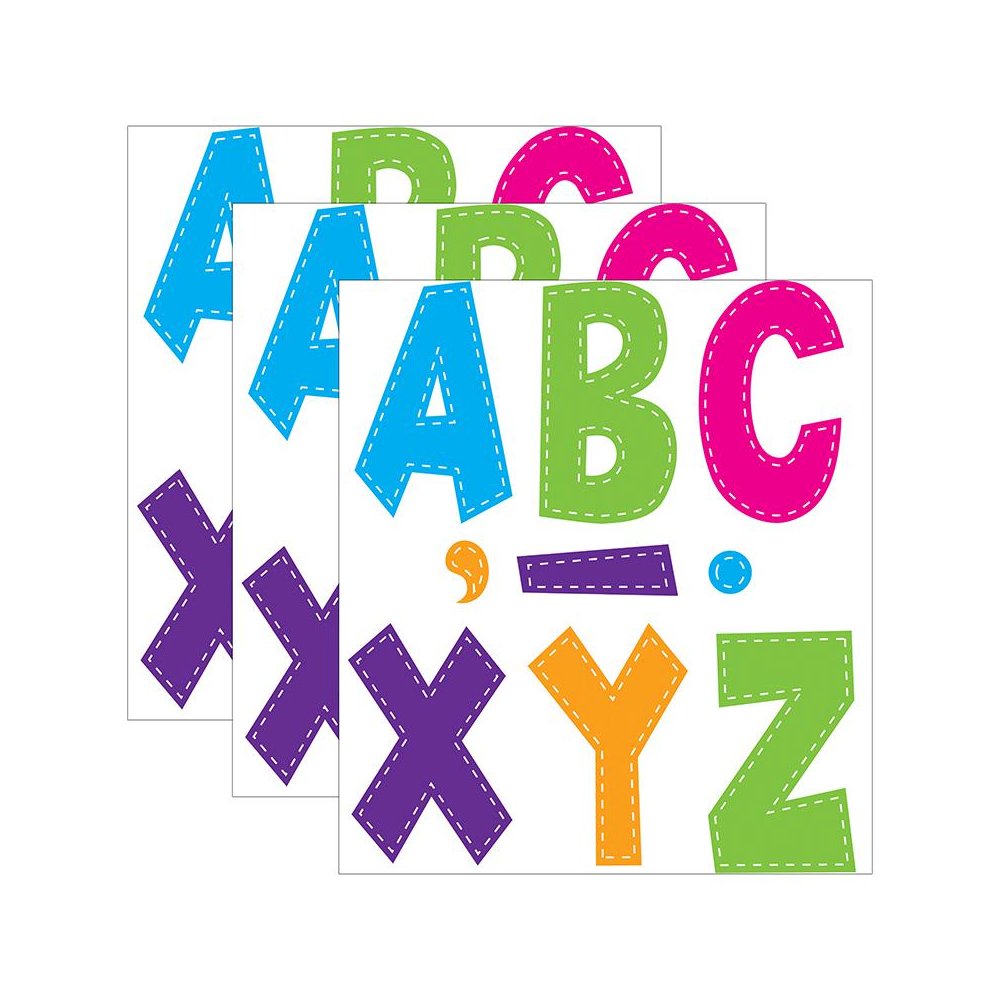 Multi Bright Stitch 7" Fun Font Letters, 120 Pieces Per Pack, 3 Packs. Picture 2