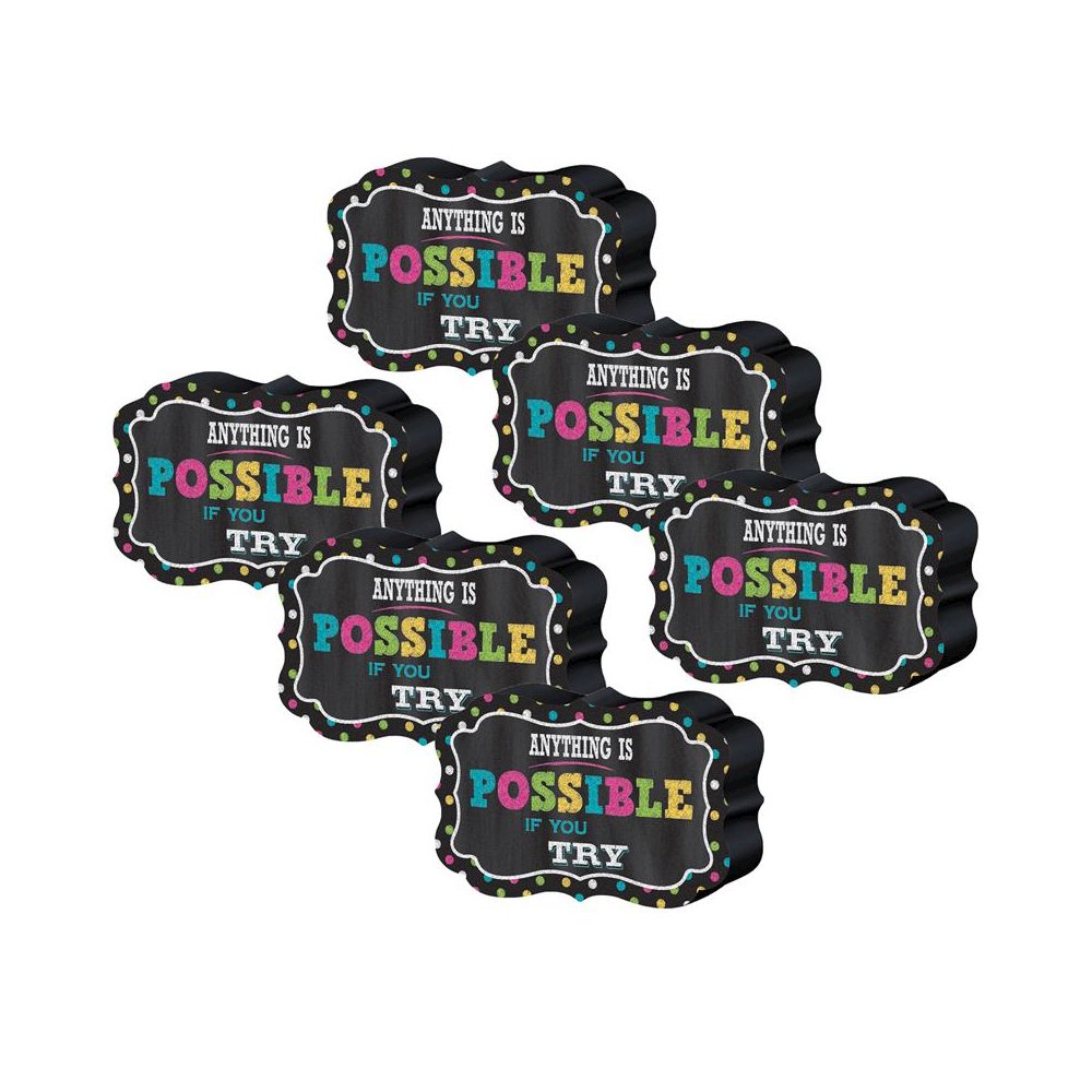 Chalkboard Brights Magnetic Whiteboard Eraser, Pack of 6. Picture 2