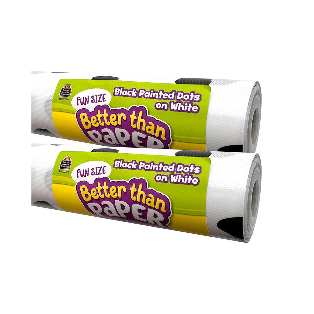 Fun Size Better Than Paper Bulletin Board Roll Black Painted Dots, Pack of 2. Picture 2