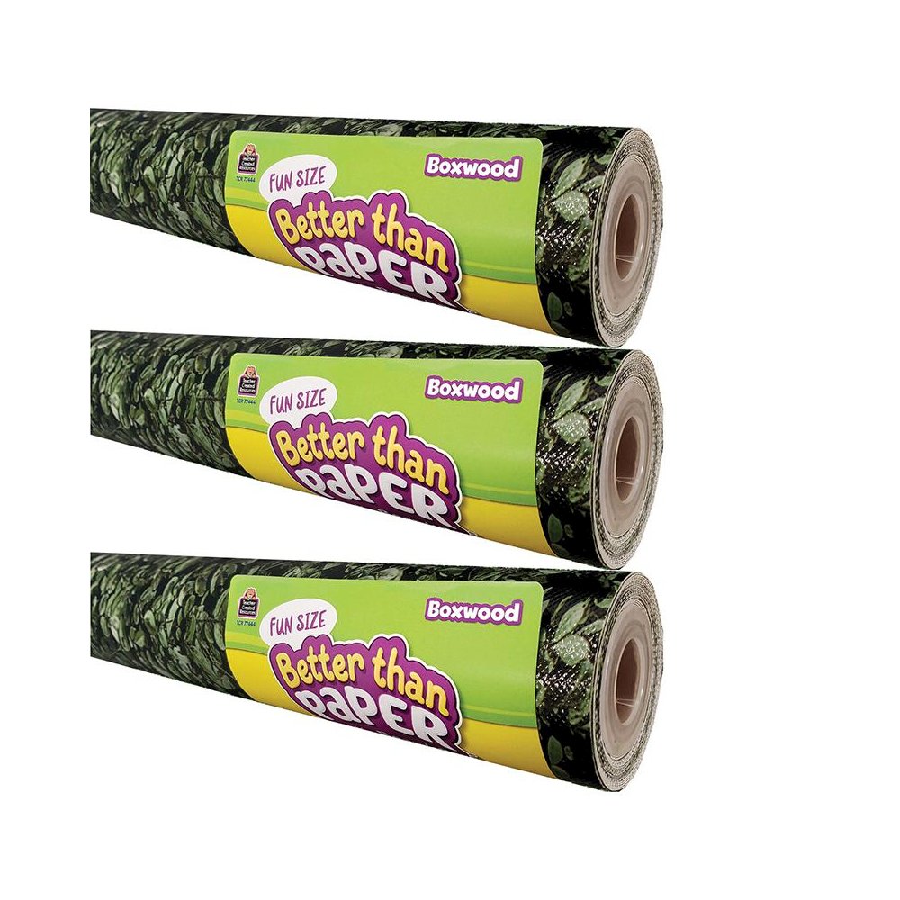 Fun Size Better Than Paper Bulletin Board Roll, 18" x 12', Boxwood, Pack of 3. Picture 2