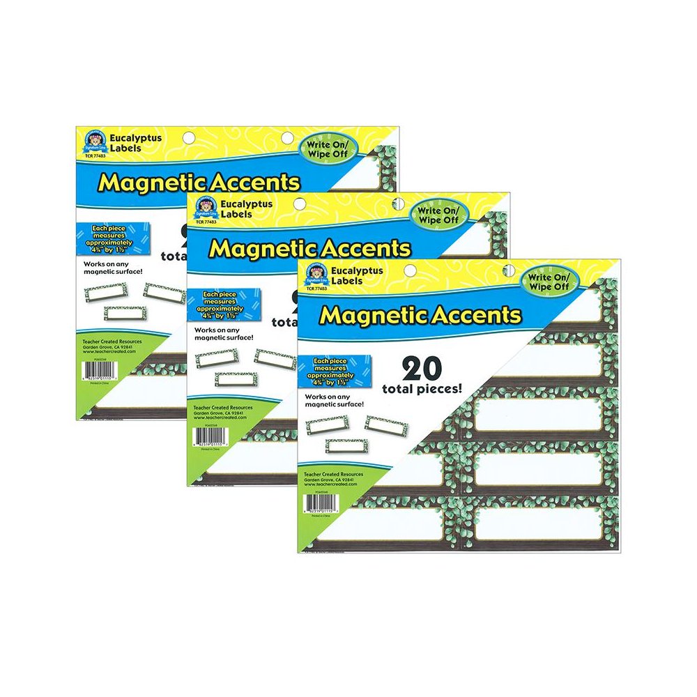 Eucalyptus Labels Magnetic Accents, 20 Per Pack, 3 Packs. Picture 2