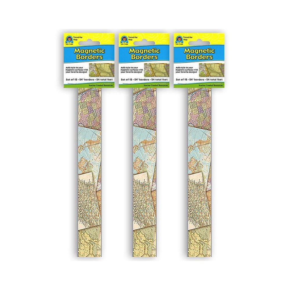 Travel the Map Magnetic Border, 24 Feet Per Pack, 3 Packs. Picture 2