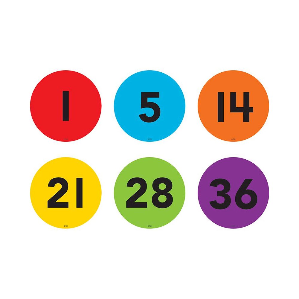 Spot On Numbers 1-36 Floor Markers, 4". Picture 2