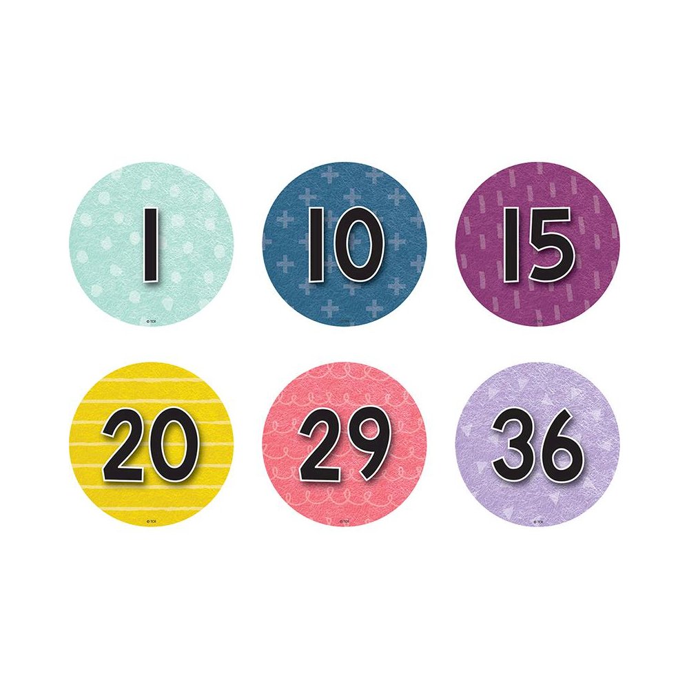 Spot On Floor Markers Oh Happy Day Numbers 1-36, 4", Pack of 36. Picture 2