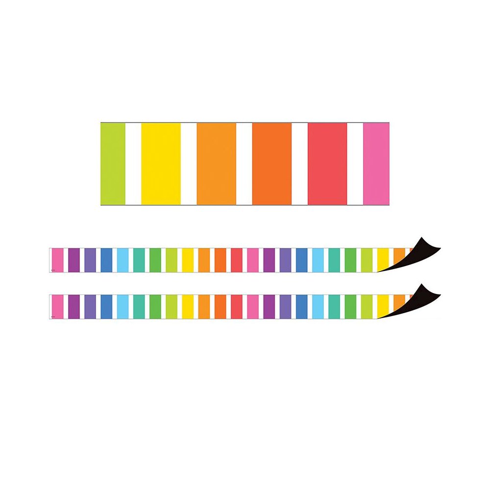 Colorful Stripes Magnetic Border, 24 Feet Per Pack, 2 Packs. Picture 2