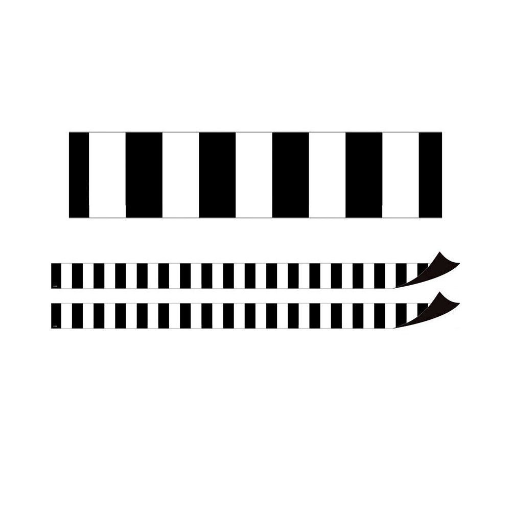 Black Stripes Magnetic Border, 24 Feet Per Pack, 2 Packs. Picture 2