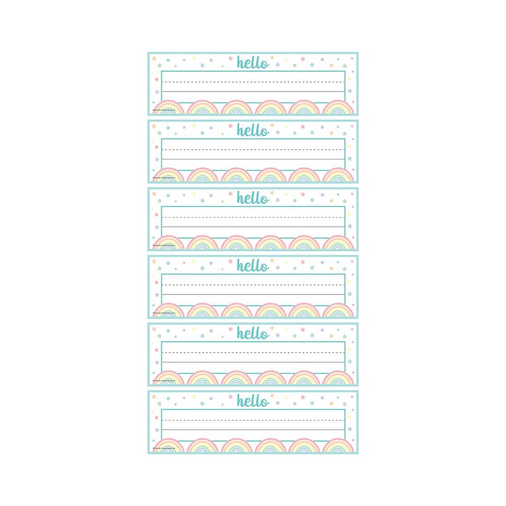 Pastel Pop Flat Name Plates, 36 Per Pack, 6 Packs. Picture 2
