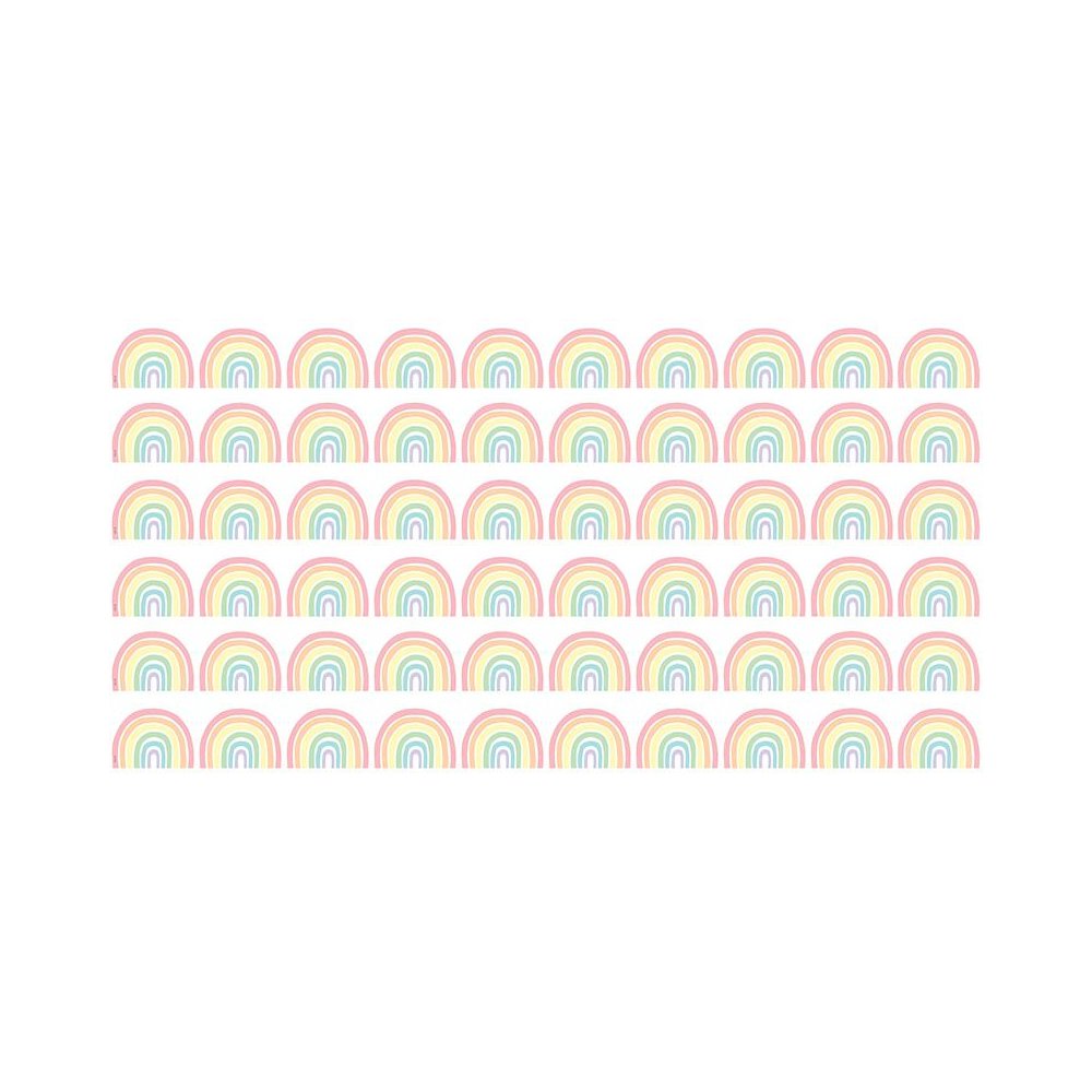 Pastel Pop Rainbows Die-Cut Border Trim, 35 Feet Per Pack, 6 Packs. Picture 2