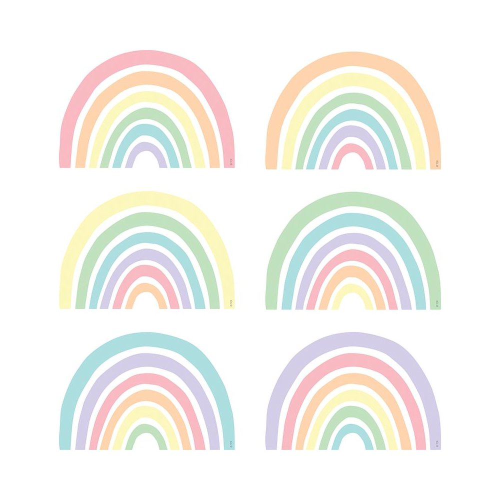 Pastel Pop Rainbows Accents, 30 Per Pack, 3 Packs. Picture 2