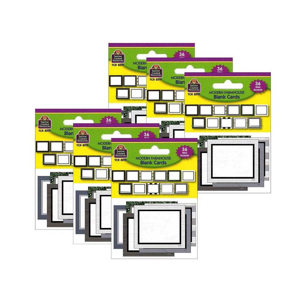 Modern Farmhouse Blank Cards Mini Accents, 36 Per Pack, 6 Packs. Picture 2