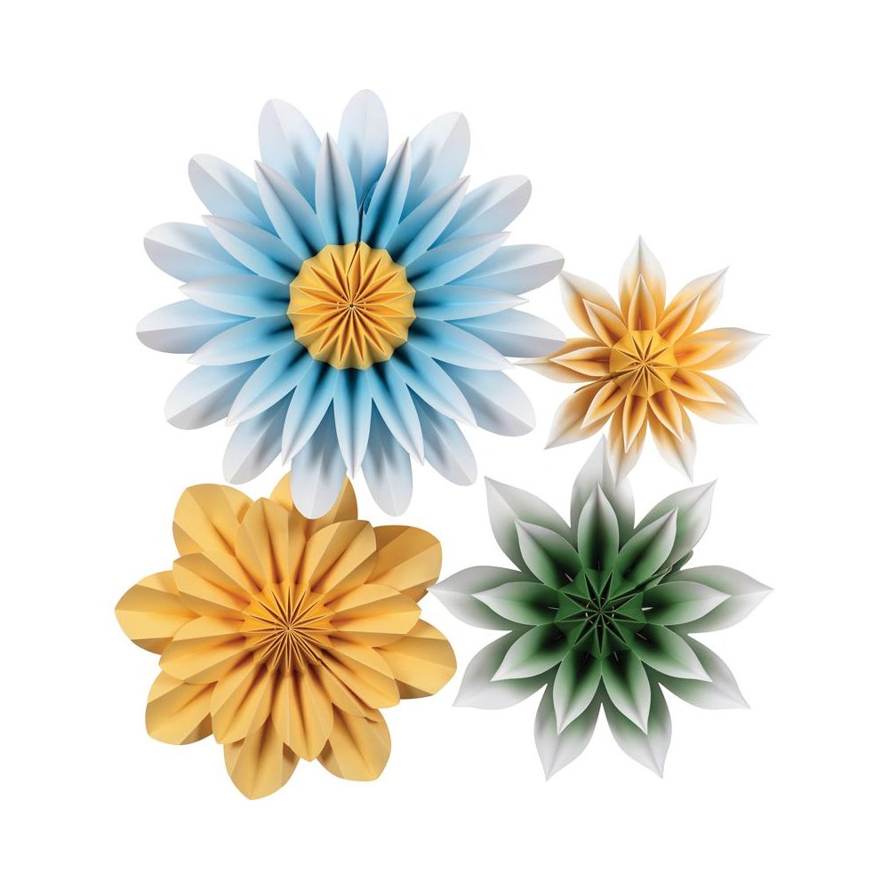 Floral Sunshine Paper Flowers, Pack of 4. Picture 2