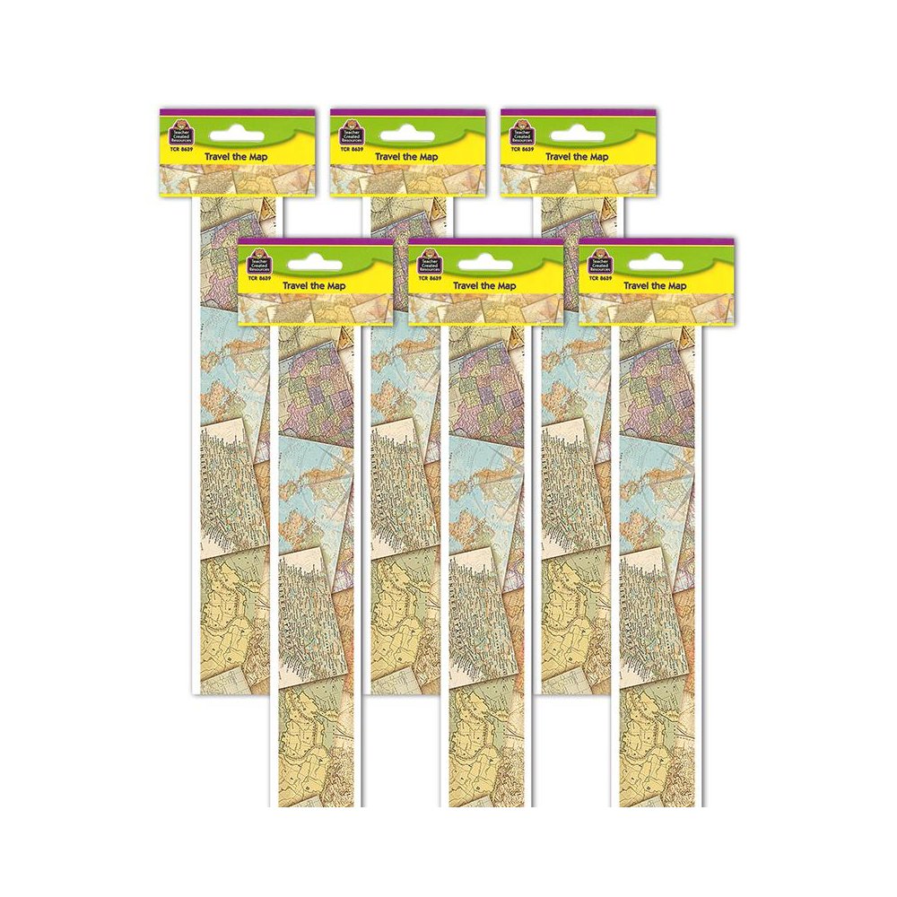 Travel the Map Straight Border Trim, 35 Feet Per Pack, 6 Packs. Picture 2
