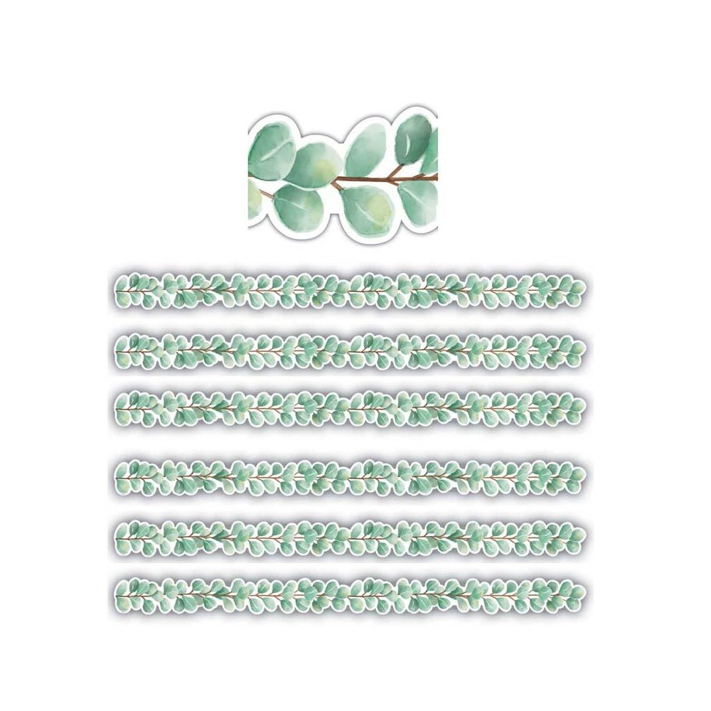 Eucalyptus Die Cut Border Trim, 35 Feet Per Pack, 6 Packs. Picture 2
