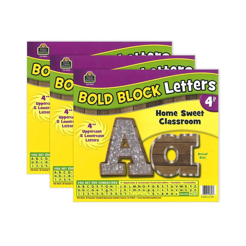 Home Sweet Classroom Bold Block 4" Letters Pack, 230 Characters Per Pack 3 Packs. Picture 2