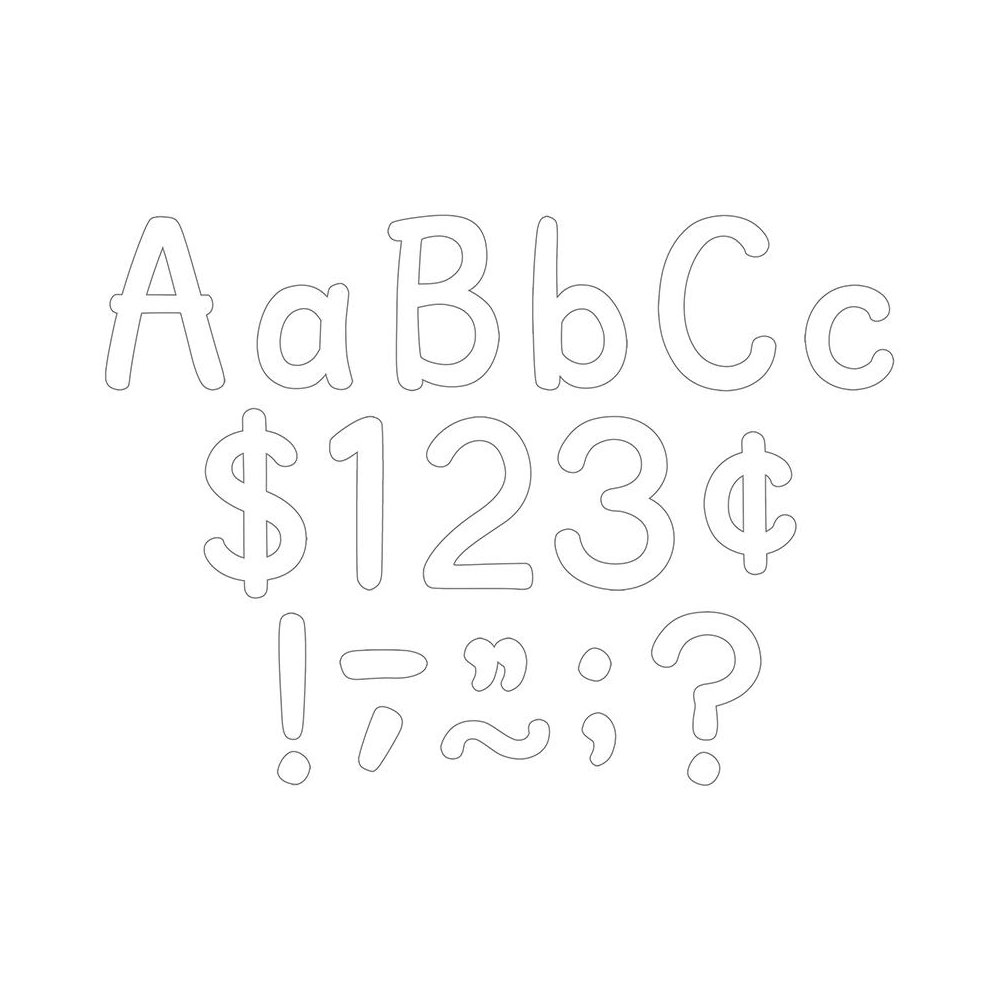 White 4" Modern Classic Letters Combo Pack, 257 Per Pack, 2 Packs. Picture 2