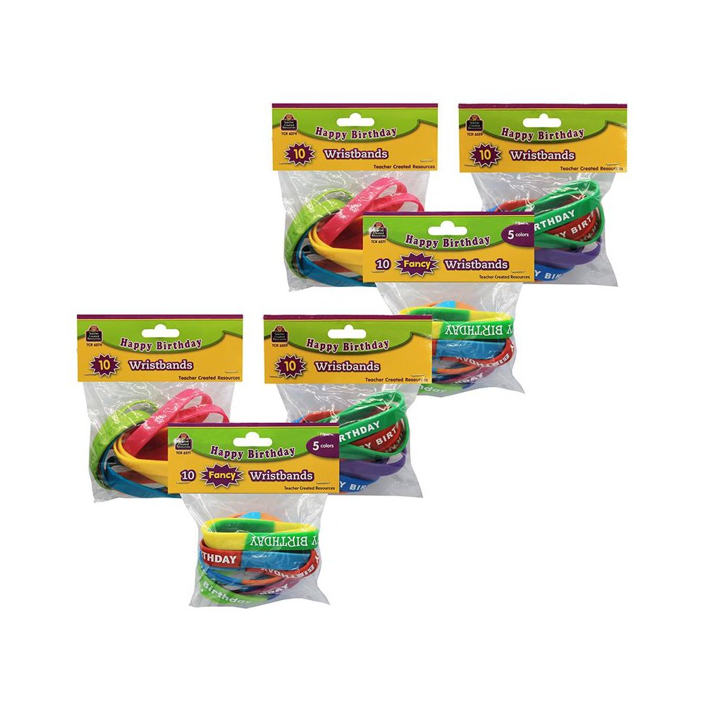 Happy Birthday Wristband Classroom Super Pack, 30 Per Pack, 2 Packs. Picture 3