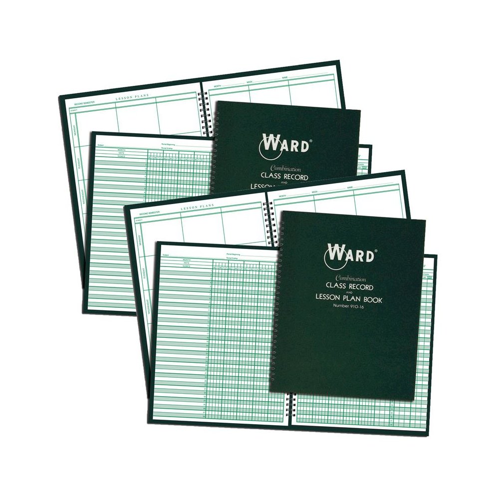 Combination 9-10 Week Class Record + 6 Period Lesson Plan Book, Pack of 2. Picture 2