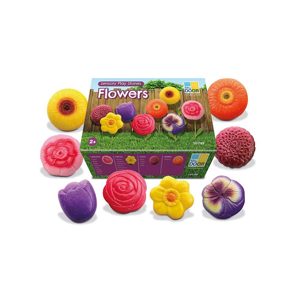 Sensory Play Stones – Flowers, Set of 8. Picture 2